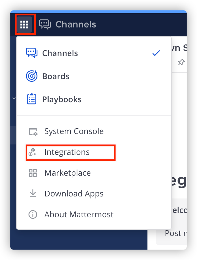System console - Integrations