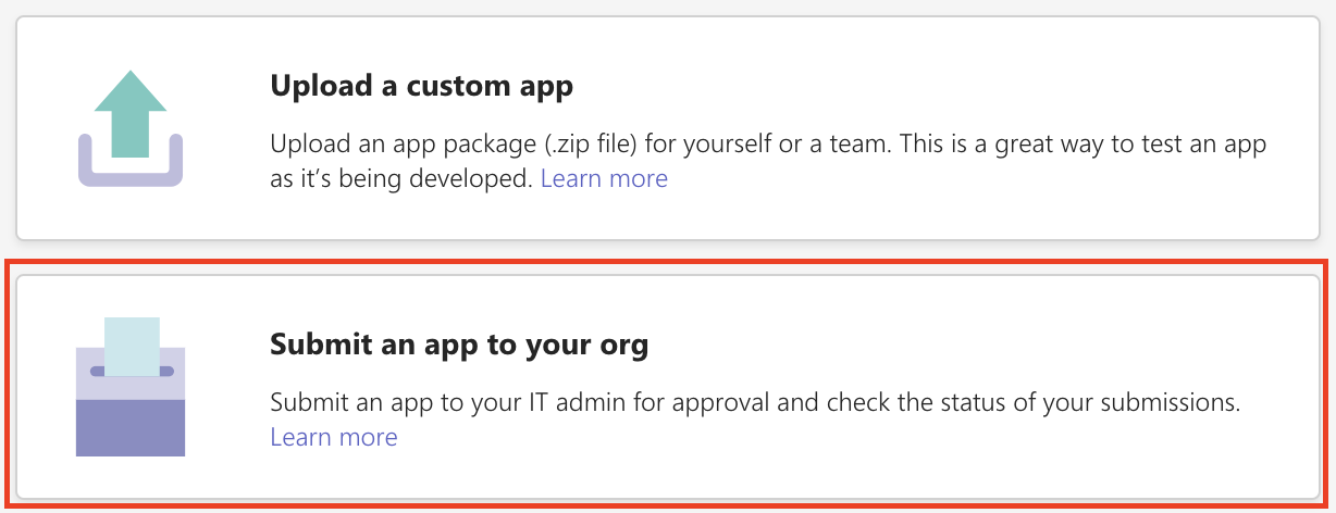 Submit an app to your org