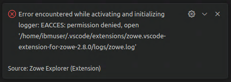 Logs folder write access error